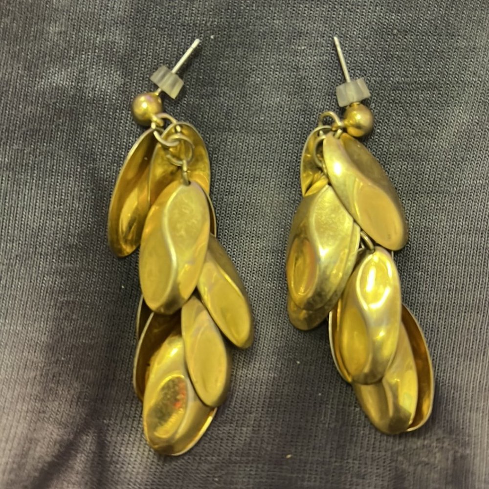 Dangle Gold Colored Earrings - image 3